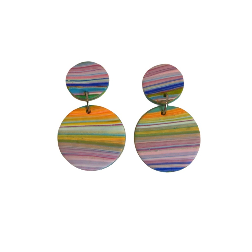 Multicolor clay earrings